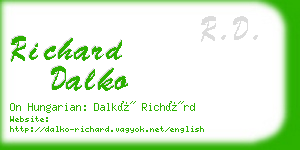 richard dalko business card